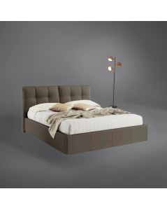 Letto matrimoniale con contenitore Melia colore tortora