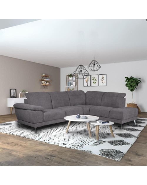 Divano angolare destro New York seduta reclinabile colore grigio