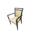 Poltrona in legno ecopelle Alpha colore beige