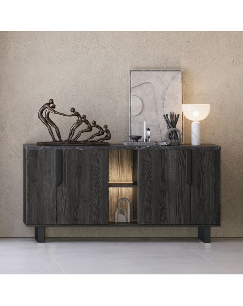 Madia 4 ante palissandro nero Zaira 165x49x83h