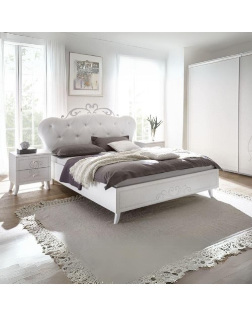 Letto in legno Pamuk colore bianco