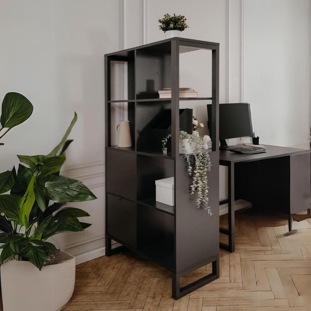 Credenza a giorno bifacciale Sumatra20A colore antracite