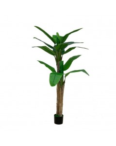 Pianta artificiale Banano 160h con vaso e 2 fusti