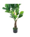 Pianta artificiale Ficus Pandurata 125h 43 foglie con vaso