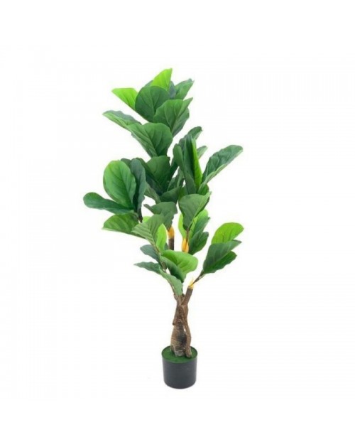 Pianta artificiale Ficus Pandurata 125h 43 foglie con vaso