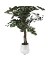 Pianta artificiale Ficus variegato 120h 768 foglie con vaso