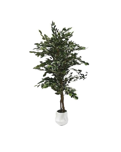 Pianta artificiale Ficus variegato 120h 768 foglie con vaso