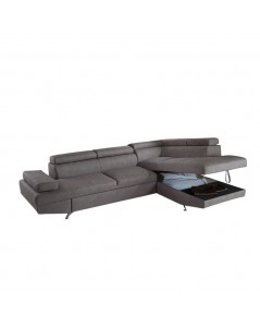 Divano angolare destro Julie Barrel90 con letto estraibile grigio chiaro 297x206x79