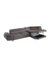 Divano angolare destro Julie Barrel90 con letto estraibile grigio chiaro 297x206x79