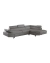 Divano angolare destro Julie Barrel90 con letto estraibile grigio chiaro 297x206x79
