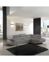 Divano angolare destro Julie Barrel90 con letto estraibile grigio chiaro 297x206x79