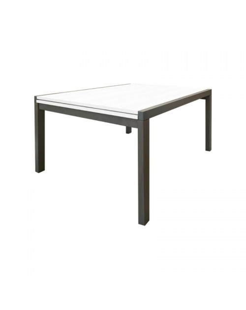 Tavolo rettangolare allungabile larice grigio e bianco Korallo 120x90x76h
