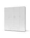 Armadio 4 ante e 2 cassetti Seba4 160x51,6x177h colore bianco