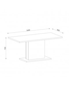 Tavolo Rettangolare Follow162 160x80x76h Colore Rovere