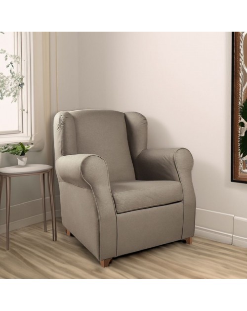 Poltrona Ebro eco nabuk colore tortora