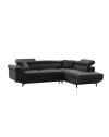 Divano con funzione letto e penisola contenitore destra Denver grigio scuro tessuto Ontario96