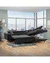 Divano con funzione letto e penisola contenitore destra Denver grigio scuro tessuto Ontario96
