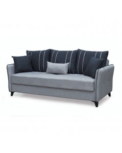 Divano 3 Posti Funzione Letto Contenitore Panama Tessuto Grigio Chiaro