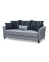 Divano 3 posti funzione letto contenitore Panama in tessuto grigio chiaro e cuscini grigio scuro 210x94x80h