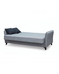 Divano 3 Posti Funzione Letto Contenitore Panama Tessuto Grigio Chiaro