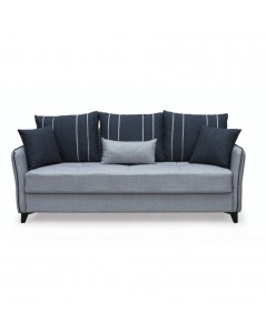 Divano 3 Posti Funzione Letto Contenitore Panama Tessuto Grigio Chiaro