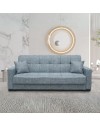 Divano 3 posti funzione letto contenitore NewMalpensa in tessuto grigio 225x88x94h