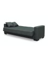 Divano 3 posti funzione letto contenitore NewMalpensa in tessuto verde oliva 225x88x94h