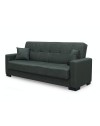 Divano 3 posti funzione letto contenitore NewMalpensa in tessuto verde oliva 225x88x94h