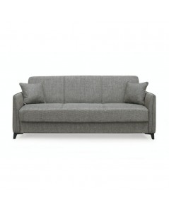 Divano 3 posti braccioli sottili con funzione letto e contenitore Alder tessuto tortora 225x82x92h