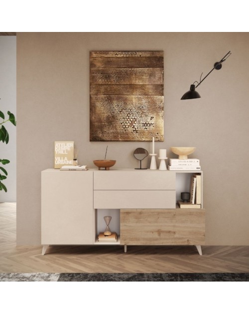 Madia Marion 180x42x94h colore cashmere e cadiz