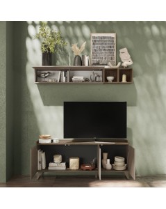 Mobile porta Tv 3 ante Polan 181x42x72h colore bronzo e mercure