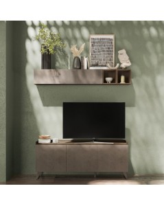 Mobile porta Tv 3 ante Polan 181x42x72h colore bronzo e mercure