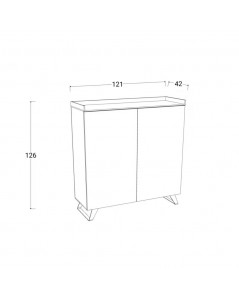 Madia alta 2 ante Polan 121x42x126h colore bronzo mercure