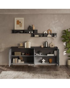 Madia 4 Ante Polan 241x42x99h Colore Ardesia Piombo Prezzo