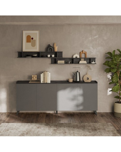 Madia 4 ante Polan 241x42x99h colore ardesia piombo