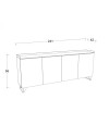 Madia 4 ante Polan 241x42x99h colore bronzo mercure