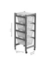 Carrello da cucina 4 cestini estraibili ed un vassoio Jolly Eco colore ciliegio
