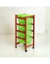 Carrello da cucina 4 cestini estraibili ed un vassoio Jolly Eco colore ciliegio