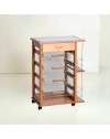 Carrello da cucina 4 cestini estraibili con ripiani porta bottiglie ed un cassetto Vesuvio colore rovere