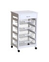 Carrello da cucina 4 cestini estraibili ed un cassetto Vesuvio colore bianco