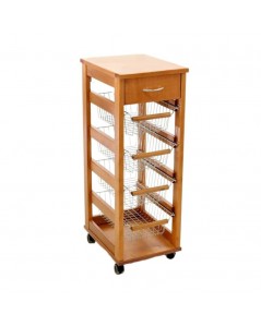 Carrello da cucina salvaspazio 4 cestini estraibili e cassetto Vesuvio