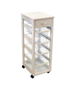 Carrello da cucina salvaspazio 4 cestini estraibili e cassetto Vesuvio