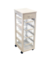 Carrello da cucina salvaspazio 4 cestini estraibili ed un cassetto Vesuvio colore bianco