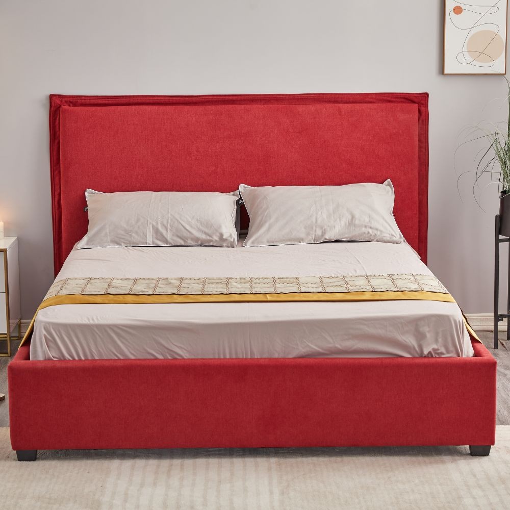 Letto matrimoniale contenitore Neso colore rosso