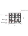 Piano cottura Efesto Inox 4 fuochi Samet
