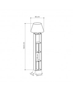 Lampada da Terra in Legno Bianco con Libreria Giorno 45x163,5 Prezzo