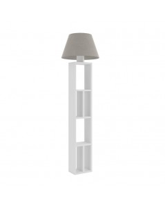 Lampada da Terra in Legno Bianco con Libreria Giorno 45x163,5 Prezzo