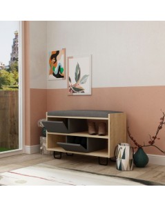 Panca Scarpiera Troy con Cuscino Colore Rovere e Antracite Prezzo