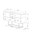 Madia rovere e antracite 2 ante e 2 cassetti Eros 145x40x82h
