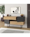 Madia rovere e antracite 2 ante e 2 cassetti Eros 145x40x82h